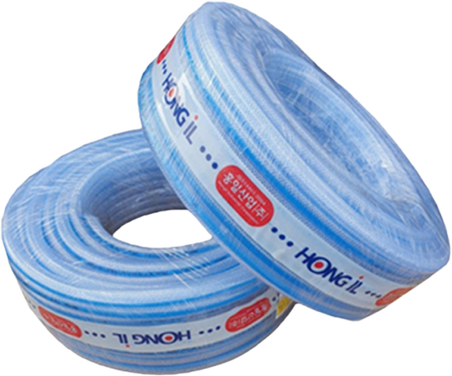 물호스16mm 투명 흑색 파랑 식품용 pcv호스 편사호스 가정용수도호스 관수자재 상인농자재, 물호스(투명)X45m, 1개