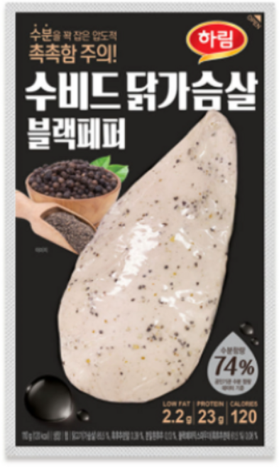 수비드 닭가슴살 블랙페퍼, 3개, 100g