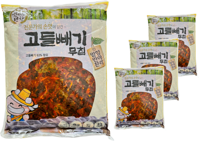 항아리반찬 고들빼기무침, 4개, 4kg