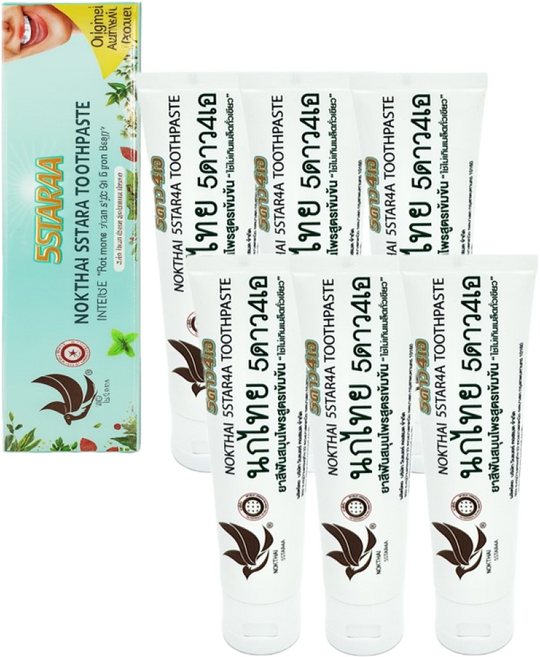 5star4A 태국 콩알치약 구취제거 본품 70g 6개+휴대용 8 g 15개+치간 잇솔 6개, 6개