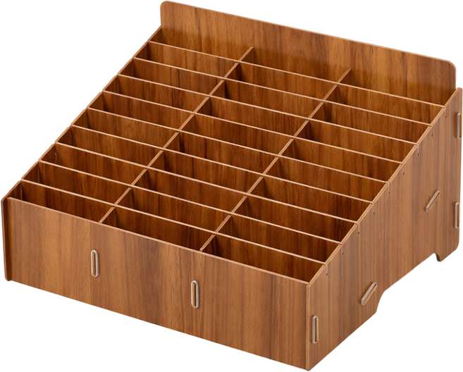 더하임 핸드폰 보관함 휴대폰 수거함 학교 학원등 단체 보관대, 1개, 브라운 30칸