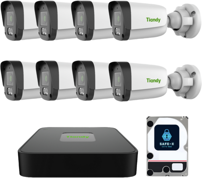 티앤디 IP CCTV 8채널(2TB) CCTV 세트 자가설치 실내 실외 매장 사무실카메라, 녹화기+실외8+HDD2TB+20M케이블8, 1개
