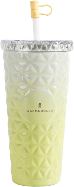 웜쿨러 보온보냉 대용량 콜드컵 스트로우 텀블러, 1개, 700ml, 옐로우