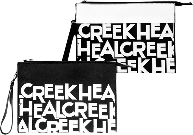 힐크릭 골프가방 클러치 레터링디자인2 파우치, 화이트, 1개