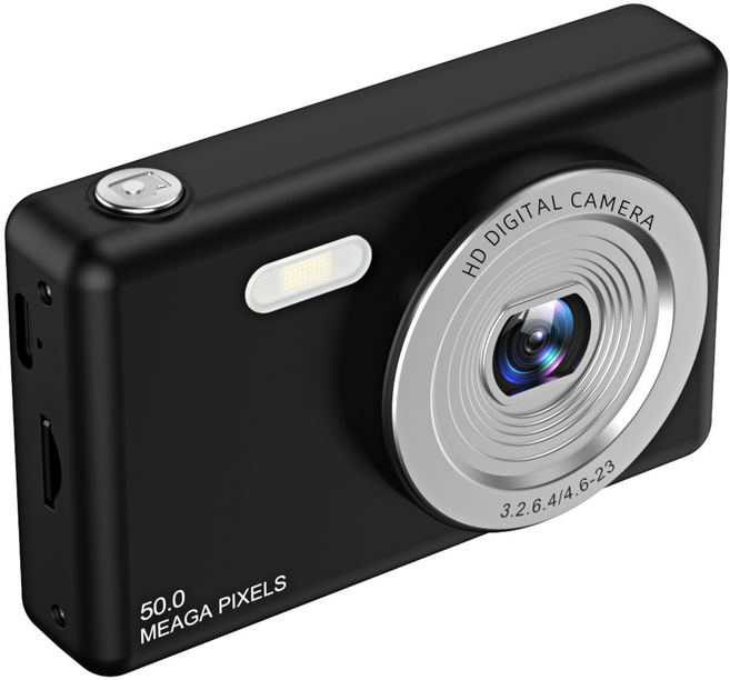 PYHO 4k 고화질 레트로 디지털카메라 입문 셀카 여행용 휴대용 소형카메라, 블랙