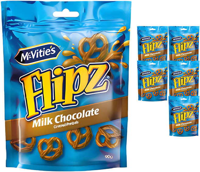Flipz 牛奶巧克力椒鹽蝴蝶餅, 90g, 6包