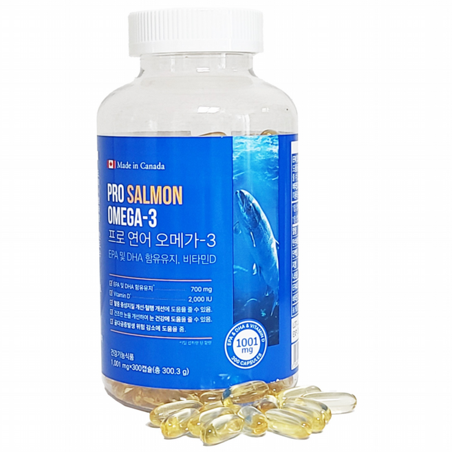 캐나다 프로 연어 오메가3 고함량 5개월분, 1개, 300정