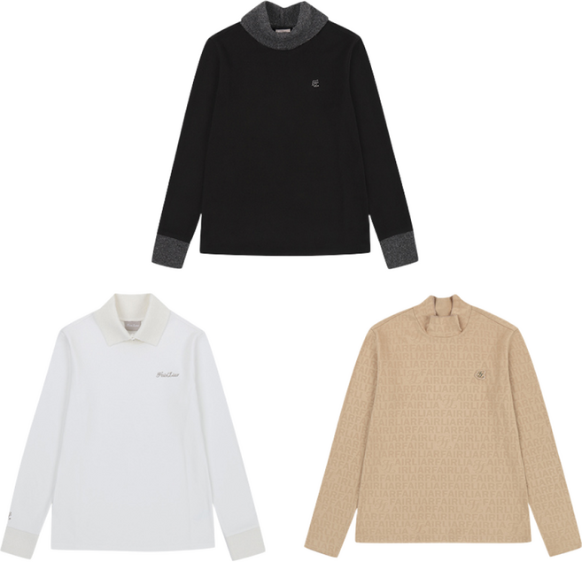 [페어라이어] 여성 기모 폴로티셔츠 3종세트