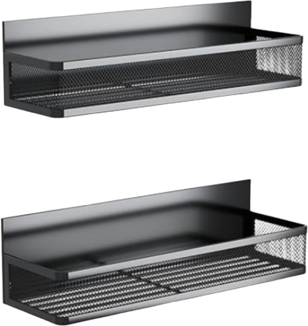 ADDAMI 자석 선반 초강력 냉장고 선반 수납 정리 주방 벽걸이 선반 중형 대형 1+1, 2개, 블랙