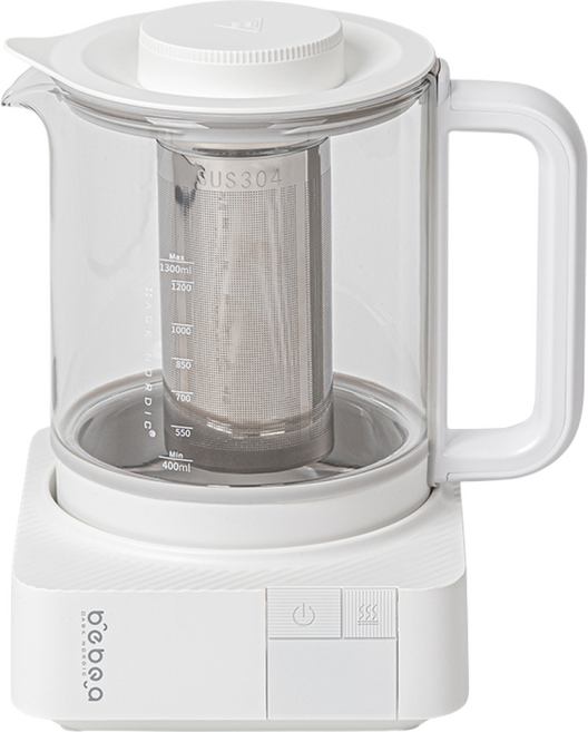 AGK NORDIC 무선 분유포트 전기 보온포트 유리 티포트, 베베아_WHITE