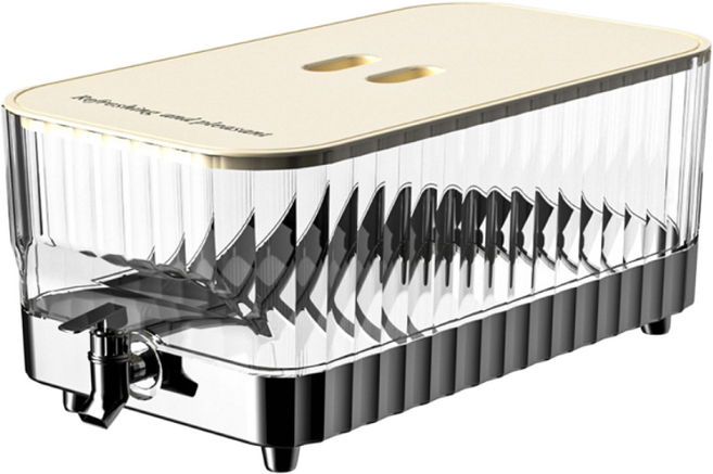 JODDA 음료수디스펜서 주스분배기 수전 수통 정수기, 1개, 5.3L, 은색