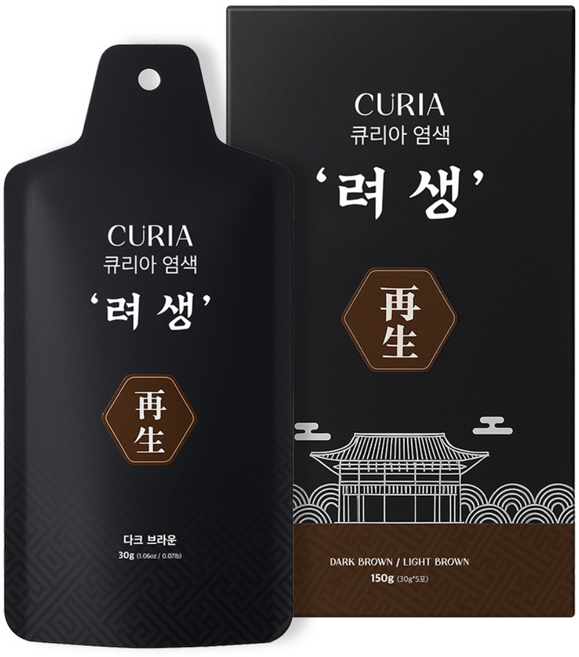 큐리아 려생 새치염색약, 5개, 네츄럴브라운