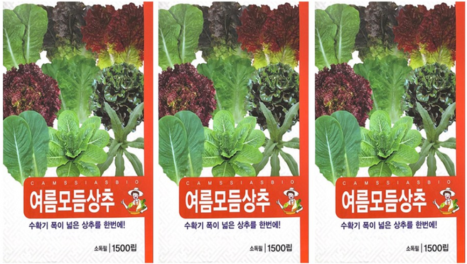 텃밭 한번에OK 모듬상추 씨앗 (9종) 고급채소 특수야채 맛좋고 인기좋은 상추 품종 모음, 3개
