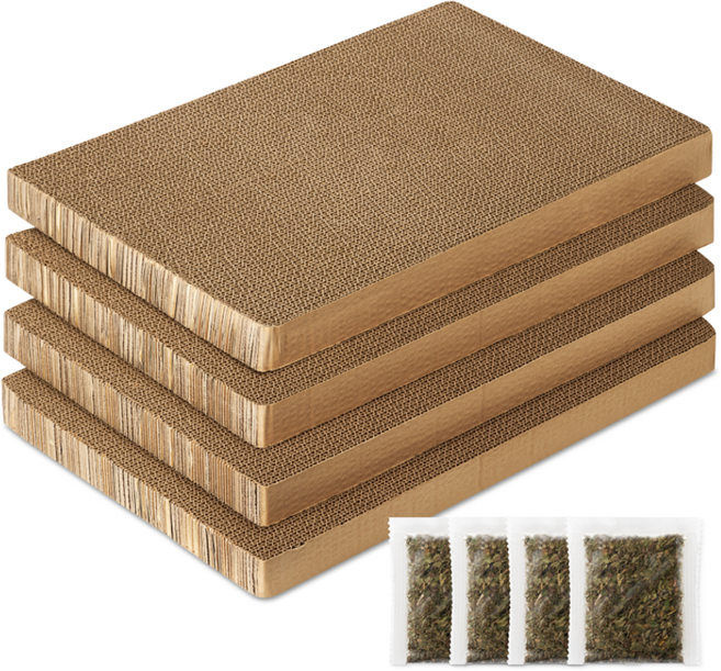 옥희독희 고양이 스크래쳐 오래 쓰는 박스 캣닢 리필 세트, 4세트