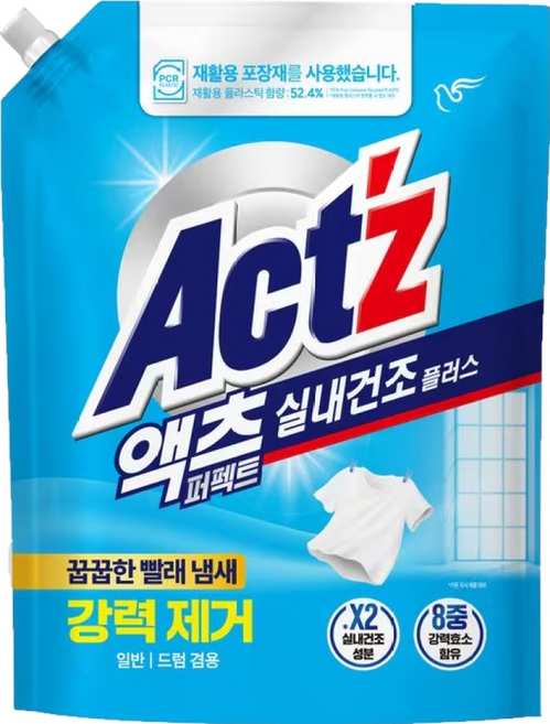 액츠 퍼펙트 실내건조 액상세제 리필, 1.5L, 1개