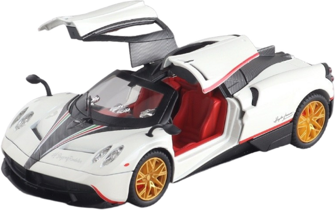 에뮬레이션 1:24 파가니 스포츠카 알로이 모델 보이 장난감 자동차 메탈 모델, 박스 포장+화이트, 1개