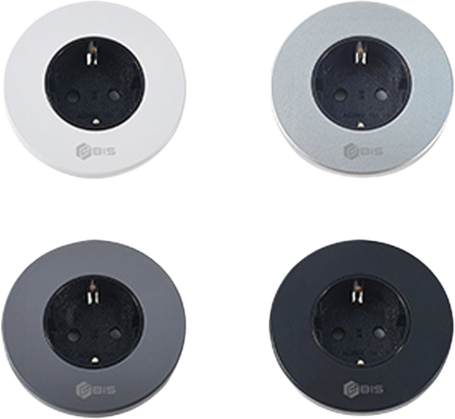 BIS 매립형 빌트인 콘센트 1구 원형 노출식 매입 타공 BIS-W401, 실버