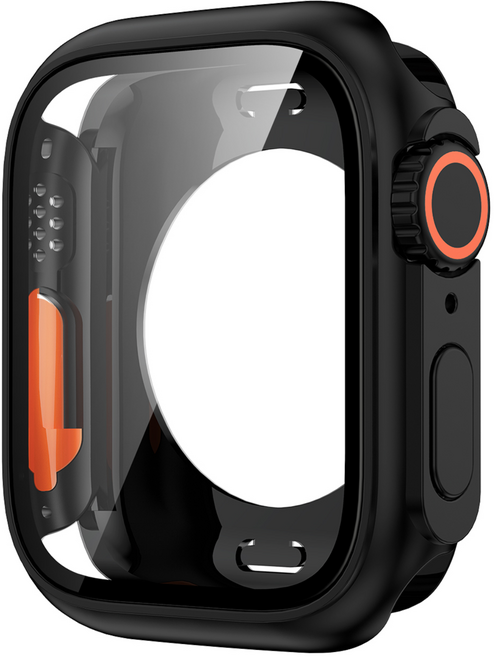 티지피 애플워치 호환 울트라 풀커버 일체형 케이스 360도 보호, 블랙