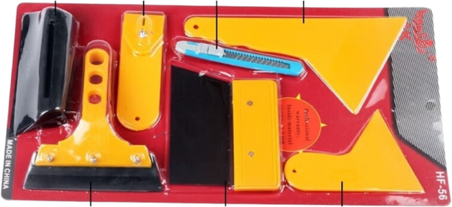 자동차 필름 공구 윈도우 글라스 인테리어 전용 연철 스크레이퍼 소 힘줄 고무 크기 플라스틱 스크레이퍼, 필름공구, 7개