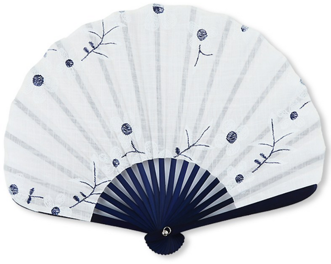 도담 반달 면자수부채, 1개, 백색