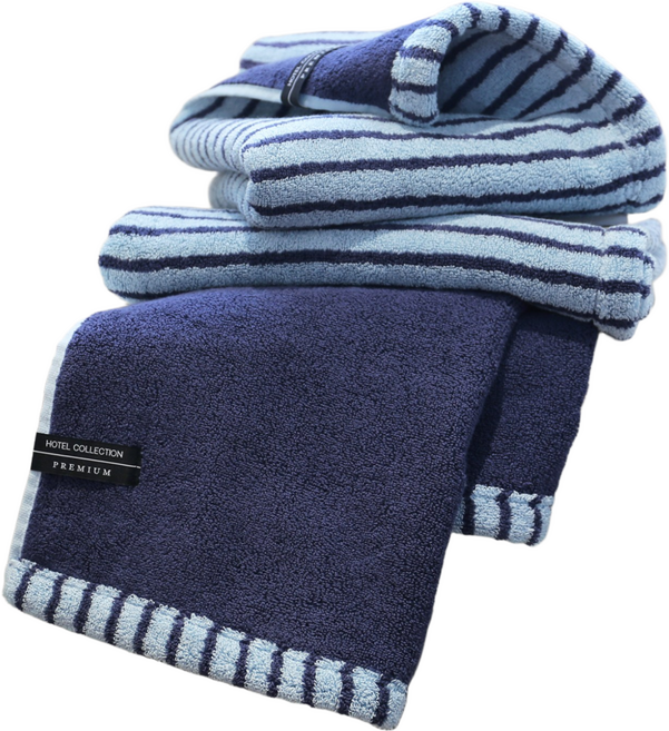 송월타올 스트라이프 줄무늬 수건 220g 570GSM, 5개, 스카이블루