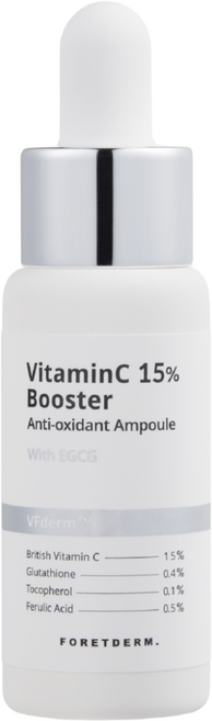 [NEW] 포레덤 비타민C15 항산화 부스터 앰플 20ml 기미&잡티 화이트닝 피부과전용 미백앰플, 1개