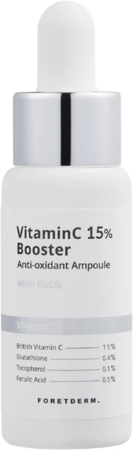 [NEW] 포레덤 비타민C15 항산화 부스터 앰플 20ml 기미&잡티 화이트닝 피부과전용 미백앰플, 1개 - 쿠팡