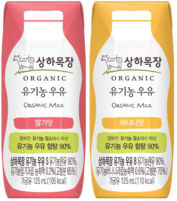 상하목장 딸기우유 24개+바나나우유 24개 1세트, 48개, 125ml
