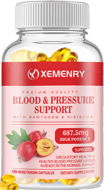 혈압 지원 - 마늘 산사나무 올리브 잎 - 심장 건강, 1개, 60정