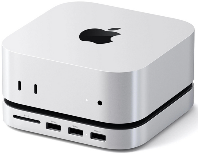 사테치 맥 미니 M4 M4 Pro 거치대 스탠드 멀티 허브 NVMe M.2 SSD 케이스, 1