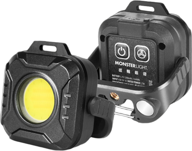 몬스터라이트 미니캠프 충전식 캠핑 랜턴 손전등 다용도 후레쉬 캠핑 실내등, 1개, 블랙