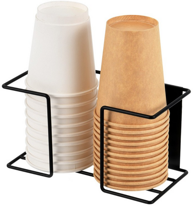 허니앤코 자석흡착식 종이컵 디스펜서 2구, 1개, 블랙