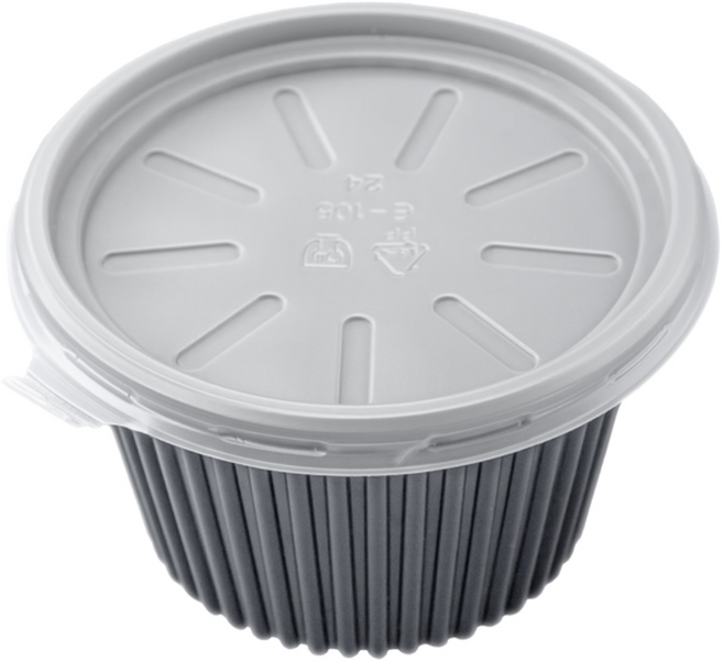 EL 105파이 국용기 주름무늬 대 320ml 흑색 1 000개 세트 일회용 배달 포장용기, 1개, 1000개