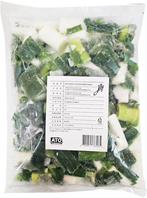 냉동 절단대파 1박스 깐 파 파기름 국물요리 대용량 손질야채, 1kg, 10개