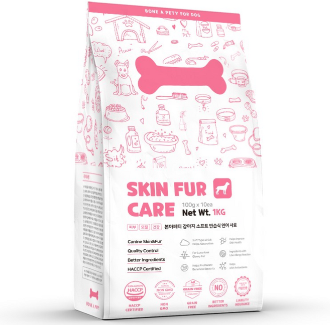 본아페티 강아지 피부 모질 피모 사료 반려견 각질 아토피 저알러지 1KG, 피부/피모+알러지, 3개