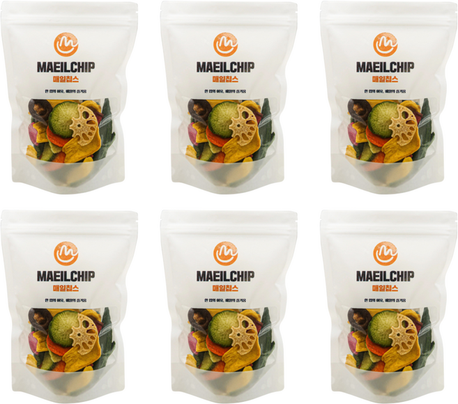 매일칩스 동결건조 9종 과일 야채 믹스칩 과자, 6개, 90g