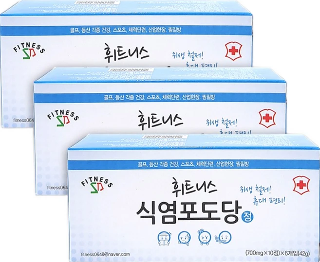 식염포도당 PTP 개별포장, 60정, 3개 - 쿠팡