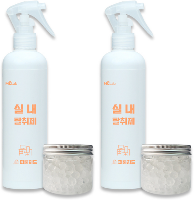 엠씨랩 실내탈취제 룸스프레이 피톤치드+비즈용기, 2세트, 300ml