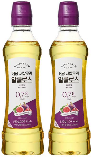 배대감 저당 저칼로리 알룰로스 오리지널, 530g, 2개