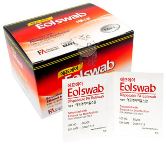 에프에이 일회용 이올스왑 알콜솜, 3개