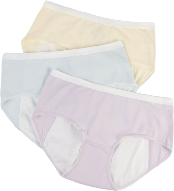 르브니 주니어 슬림 위생팬티 3종세트 면스판 여름 생리 샘방지 방수 속옷