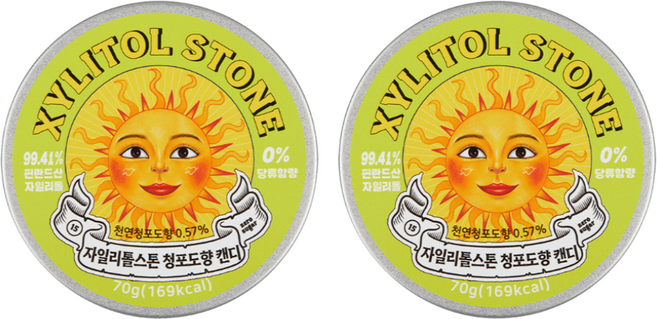 자일리톨스톤 캔디 청포도, 70g, 2개