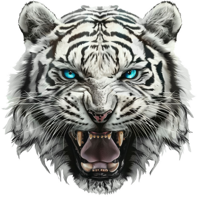 호랑이 스티커 차량용 바이크 포인트 스티커 백호 그래픽 스티커 대형 흠집커버 국내제작, S, 1개, J04