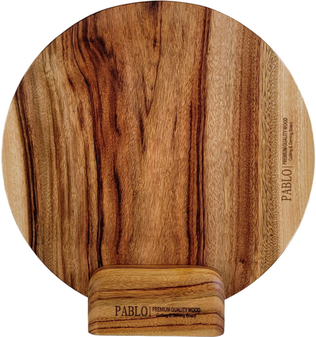 원형 나무도마 원목 대형 캠핑 플레이팅, 캄포 30cm, 1개