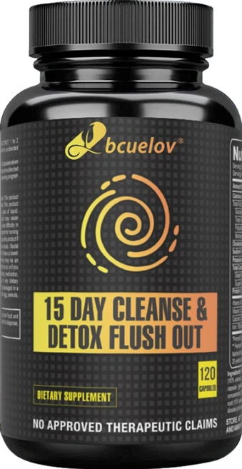 15일간의 빠른 대장 세척 및 디톡스 플러시 - 체중 감량 보조제 - 프로바이오틱스와 빠른 세척으로 변비 및 복부 팽창 완화 - 디톡스 및 에너지 증진, 2개, 120정 - 쿠팡