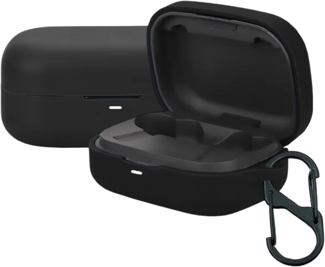 GRAYCO 뱅앤올룹슨 BEOPLAY EX 전용 실리콘 컬러 슬림핏 일체형 케이스 + 키링, BLACK, 1개