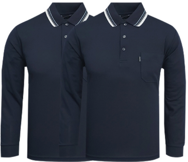 1+1 나인앤나인 쿨론 단추 카라 긴팔 티셔츠 (2장세트)