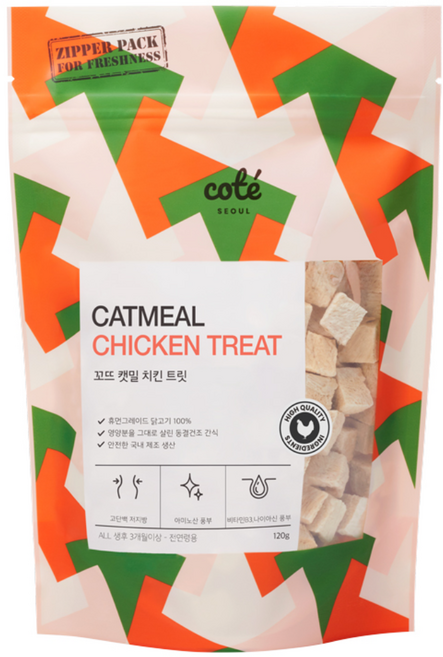 꼬뜨 캣밀 트릿 동결건조간식, 치킨, 120g, 1개