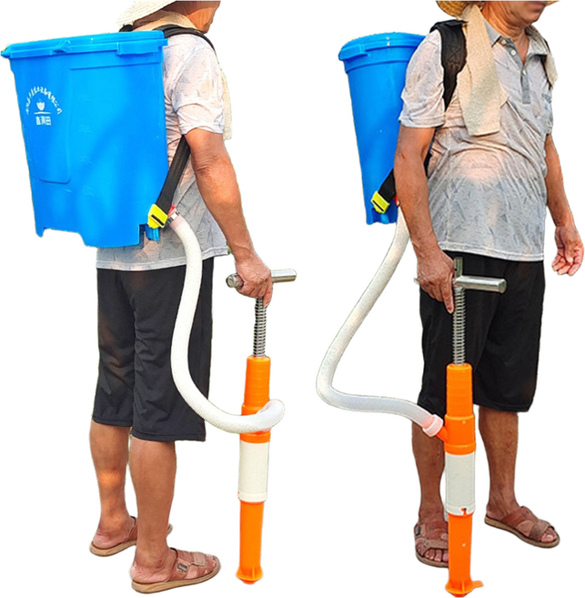 도매창고 비료 씨앗 추비 거름 살포기 원터치 살포삽 주입기 주입삽 비료통 가방포함, 02) T자형 비료 살포기+가방통포함, 1개