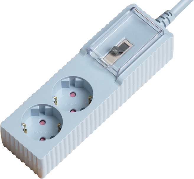 파워존 4000W 국산 고용량 웨이브 멀티탭 과부하차단 2구 50cm 1.5m 3m 5m 7m, 과부하차단 2구 50cm파스텔블루, 1개